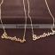 Jewelry Set 2016 Women Rose Gold Letter Arabic Necklace