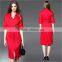 100%Tencel Lady Women's 3/4 Sleeve Classy V-Neck Casual Fashionable Dress 2016