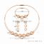 Wholesale New Design Fashion Steel Necklaces Women Luxury Statement Diamond Jewelry Suit SKJT0528