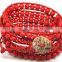 Fashion new style red natural stones leather bead wrap bracelets