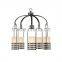 Contemporary polished nickel metal chandelier
