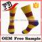 custom stripe sock bamboo organic jacquard long custom cotton socks