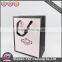 custom logo printed pink black paper gift bag satin ribbon handle