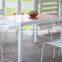 New design cheap furniture table and chair aluminum brushed furniture on promotion