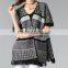 Jacquard Striped and Plaid Tassel Cardigan Sweater Women's Knitwear