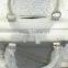 White Cow Leather Tote Bag Large Capacity Organizer Bag Handbag for Ladies