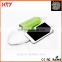 Mini Leather Power Bank 2600mah for outdoor smartphone with 2 in 1 cable