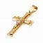 Wholesale Hallowmas Christian Church Titanium Steel Gold Jesus Cross Pendant Necklaces For Contemplative Human