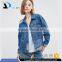 Daijun OEM fantastic design blue with patch spring denim girls jacket