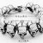 Novelty gift gothic punk skull head chain link bracelet