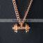 New Design Stainless Steel Dumbbell Pendant Dumbbell Charm Necklace