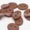 Coffee Brown Oval Shape 2 Holes Real Leather Label Button