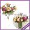 7 branches artificial indoor decoration silk plastic mum flower for sale