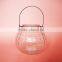 transparent pumpkin shape glass candle jar with metal holder