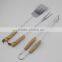 3-Piece Stainless Steel Barbecue Tool Set With Round Wood Handle