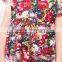 S60723B 2017 Child Girls Short Sleeve Round Neck Tube Casual Flared Midi Pleated Dress