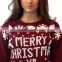 Ladies christmas simply wording pirnt long sleeves pullover sweater with low price