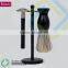 Safety Razors with Stands and Shaving Brush Complete Set With Twist handle to open for blade