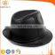Gentleman Fashion Leather Bucket/fedora Cap/ Hat in Black