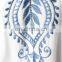 CHEFON Long sleeve vintage women white cotton embroidery blouses