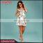 Latest dress designs floral print backless summer woman mini dress