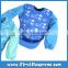 Washable With Sleeves In Blue Neoprene Soft Comfortable Kids Bibs