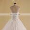 Brilliant Straight Neck A-line Beads Wedding Dress Long Tail