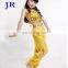 Turkish professional children belly dance costume with gold coins top and hollow pant ET-001#