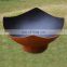 Large Rustic Cast Iron Wood Burning Fire Pit Bowl 34 Inch Diameter