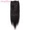 Clip in Natural Black Remy Human Hair Extensions Full Hair End