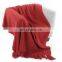 Hot Sale High Quality Solid Color Wholesale Wool Chunky Cotton Crochet Knit Throw Blanket For Winter
