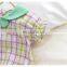 2020 new arrival plaid pattern cotton summer short sleeve baby girl romper