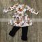 Baby Girls Long Sleeve Outfits Children Ruffle Flower Printed Boutique Clothes 2 Piece Set