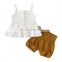 2Pcs Kids Baby Girl Clothes Sleeveless Tops Dress Flower Shorts Pants Outfit Set