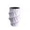 Irregularity Paper Folding Whirlwind Gear White Custom Made Ceramic Vase Bottle Art Decoration