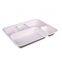 Rectangle Plate with 5 Compartment -Super Strong - Unbleached Sugarcane Bagasse plates-Home COMPOSTABLE Biodegradable ECO Friendly