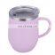 BPA free 14oz vacuum mug stainless steel mug egg shaped with lid