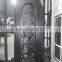 apartment decorative metal frame special flower scrolls design security back and front wrought iron single swing door for home