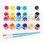 High quality paints acrylic,12colors paints strips with brush for kids.12 strip pot 5 ml acrylic paint set with brush