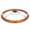 wooden steering wheel manufacturers , 15 inch classic Wood Grain Silver Chrome Spoke Steering Wheel