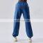 Adjustable Drawstring Sports Pants With Side Pockets Oem Women Breathable Fitness Leggings