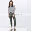 New arrival stripe t shirt high quality OEM service fashion women long sleeve new t shirt design TS044