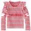 Cotton stripes Hot Sale Kids Shirts Lovely girls T shirts vertical stripes long sleeves t shirt kids