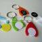 Plastic shiny euro coin holder keychain