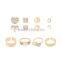 Fashion 8 pieces jewelry set high density zinc ally rhinestone cheap gold ring earring