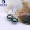 10mm black color high luster perfect round tahitian pearl earrings designs