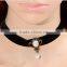 IN STOCK Vintage Silver Black Real Leather Cord Charm Simple Choker Necklace GJ-117