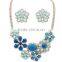  Express Handmade Rhinestone Flower Design Fashion Pendant Necklace Sets and custume jewelry set
