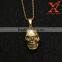 Stainless Steel Gold Plated Festival Accessories Bulk Costume Jewelry Skull Pendant