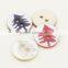Customized engraved plastic and natural shell combination button